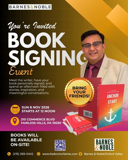 Flyer for the 8 November 2026 book signing at Barnes & Noble Oxford Valley