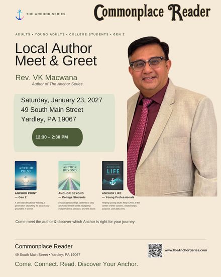 Flyer for the 23 January 2027 Meet the Author event at the Commonplace Reader